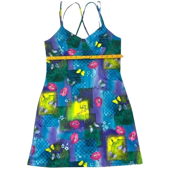 AIR Play Sport Multi Color Butterfly Strappy Mini Slip Dress - Picture 12 of 13